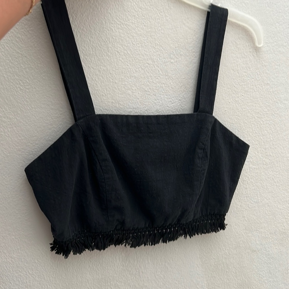 Tassel crop top black